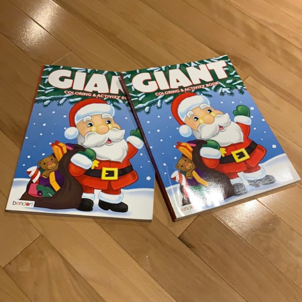 ✏️🆓 2 Giant Christmas Colouring & Activity Books - 1 NWT, other almost new